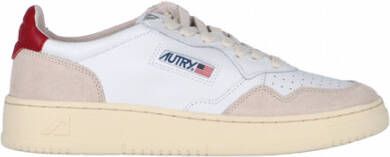 Autry Medalist Sneakers in wit rood leer en su?de Rood Heren