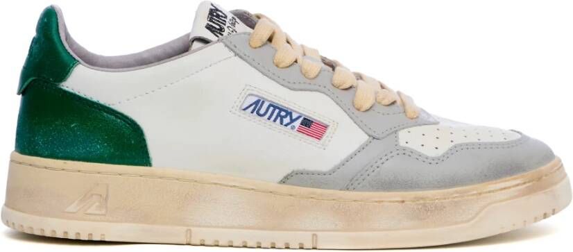 Autry Medalist Low Sneakers Wit Groen Grijs