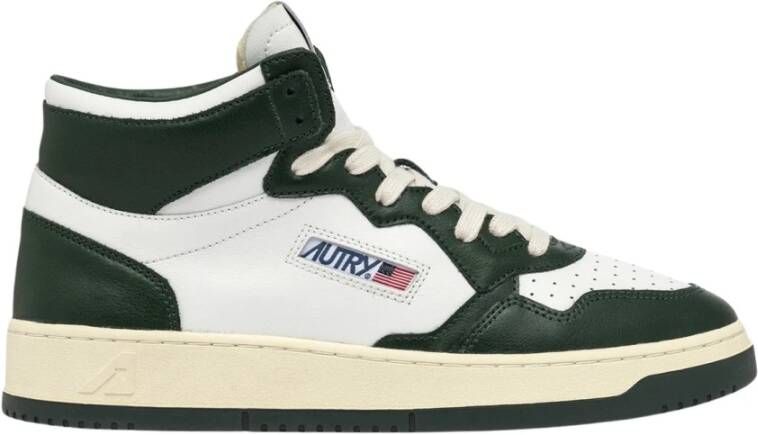 Autry Medalist Mid Bicolor High Top Sneakers Green Dames