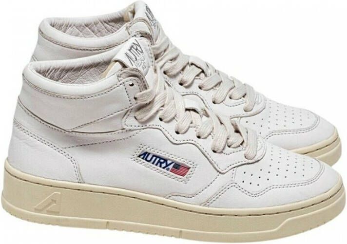 Autry Witte Leren Sneakers met Multilayer Inzetstukken White