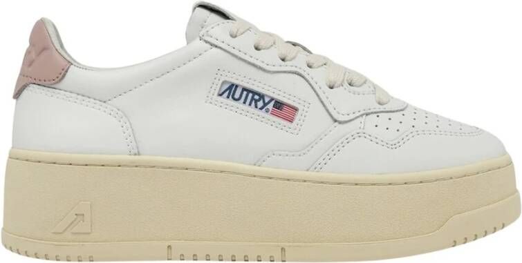 Autry Witte Veterschoenen met Rubberen Zool White Dames
