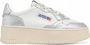 Autry Medalist Platform Sneakers in wit en zilver - Thumbnail 1