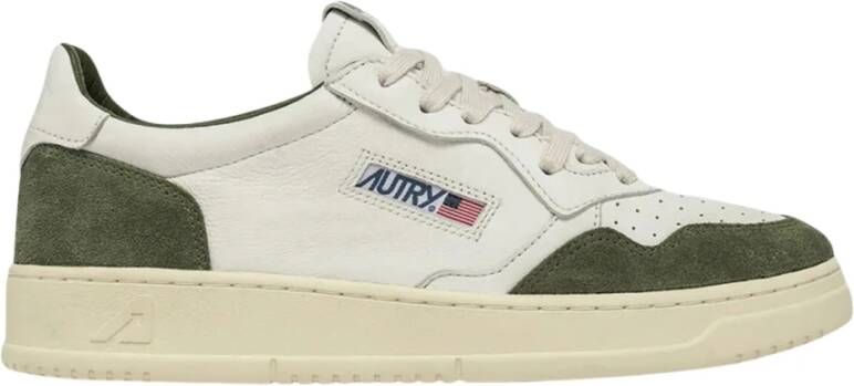 Autry Vintage Medalist Leren Sneakers Groen Wit White Dames