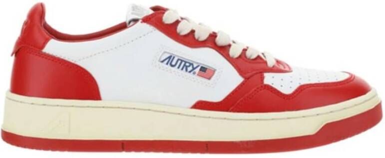 Autry Vintage lage leren sneakers met Amerikaanse vlag detail Rood - Foto 8