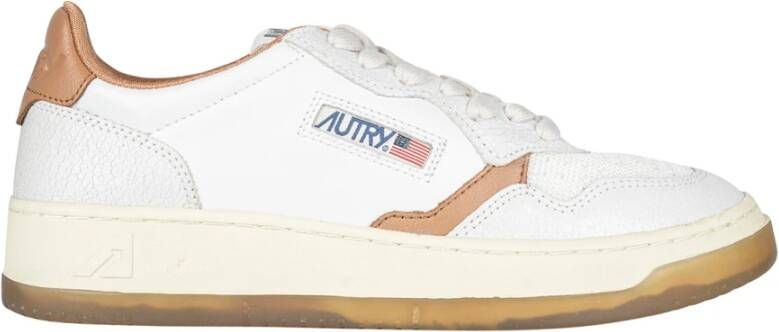 Autry Mesh Sneakers met Leren Details White Dames