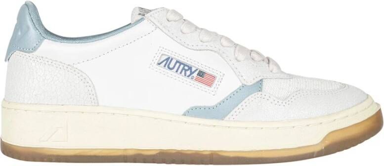 Autry Mesh Sneakers met Leren Details White Dames