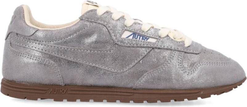 Autry Metallic Finish Suède Sneakers