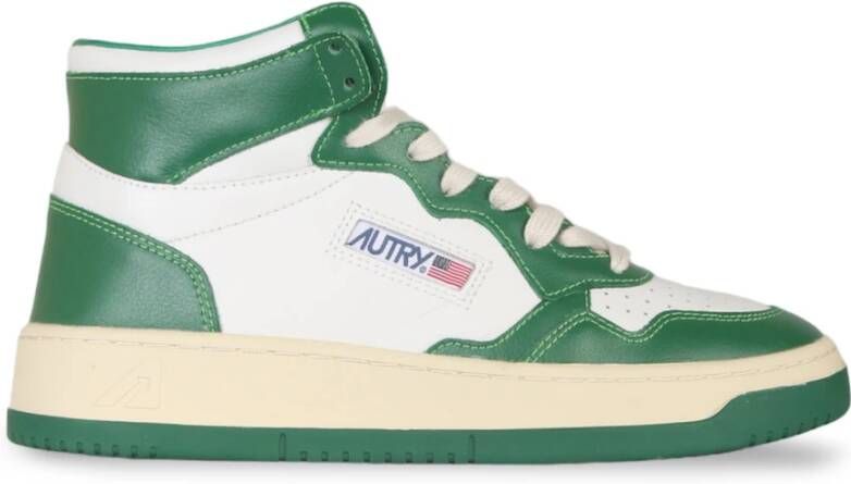 Autry Mid Bicolor Groene Sneakers Green Dames