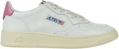 Autry Witte Mauve Lage Sneaker met Leren Tong White Dames