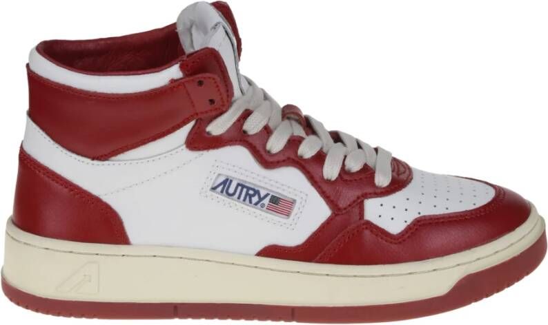 Autry Sneakers van twee kleuren leer Rood Dames