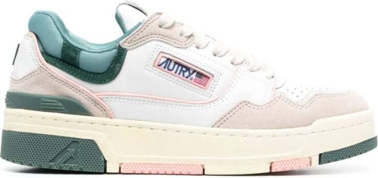 Autry Lage Sneaker Wit Grijs Roze met Logo Applicatie Meerkleurig Dames