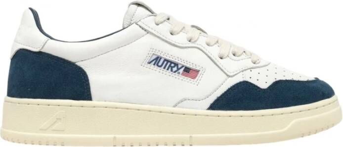 Autry Oceaanblauwe Leren Sneakers White Heren