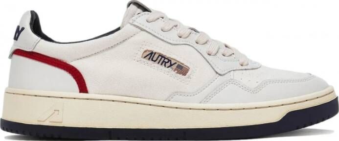 Autry Open Low Leren Sneaker Wit Katoen en Leer White Heren