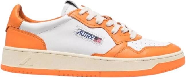 Autry Tweekleurige Leren Lage Sneakers White Heren