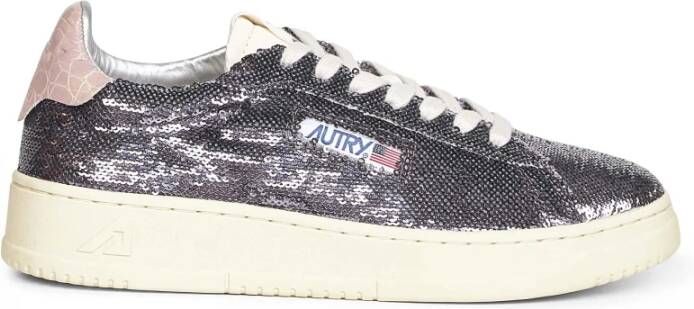Autry Paarse Paillet Veterschoenen