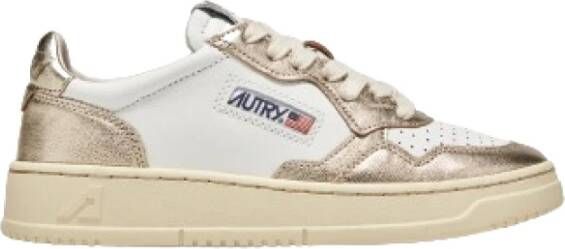 Autry Platinum Witte Leren Lage Sneakers