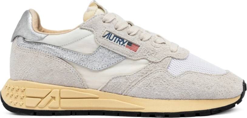 Autry Bianco Zilver Sneakers Lichtgewicht Hardloopschoenen