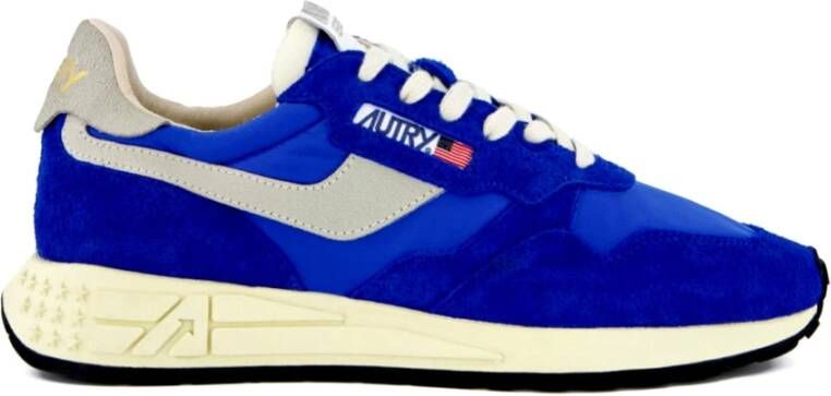 Autry Blauwe Reelwind Sneakers met Grijze en Witte Accenten Blue Heren