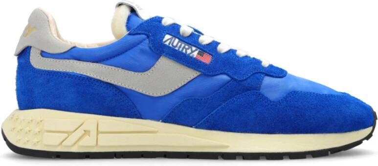 Autry Blauwe Nylon Sneakers met Suède Inzetstukken Blue Heren