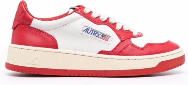 Autry Vintage lage leren sneakers met Amerikaanse vlag detail Rood - Foto 6