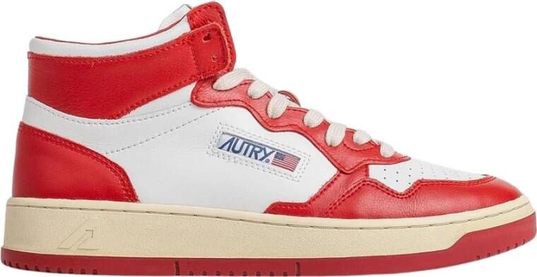 Autry Rode en witte sneakers Rood Heren