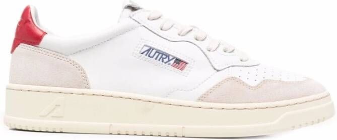 Autry Vintage Lage Sneakers van Wit en Beige Leer White Heren