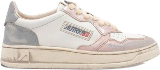 Autry Roze Leren Sneakers voor Vrouwen