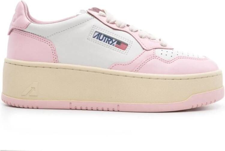 Autry Roze platte schoenen met kleurblok ontwerp Multicolor Dames