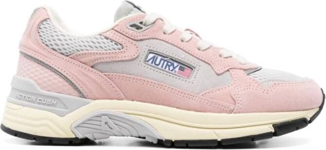 Autry Roze Stijlvolle Sneakers met Grijze Details