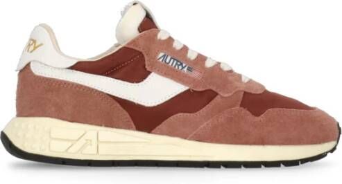 Autry Roze Suède Stof Sneakers Vrouw