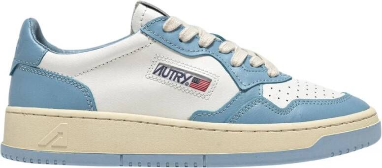 Autry Vintage lage profiel leren sneakers met Amerikaanse vlag detail White Dames