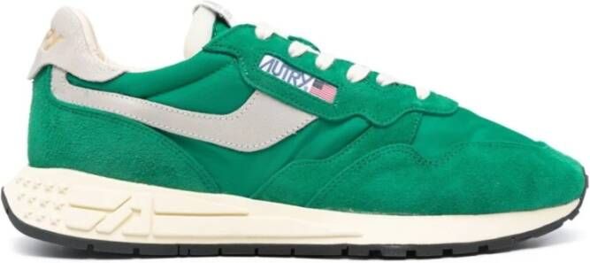 Autry Groene Sneakers met Nylon en Suède Inzetstukken Green Heren