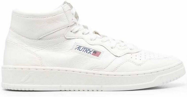 Autry Witte High-Top Sneakers Met Geperforeerde Details White