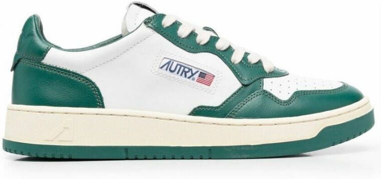 Autry Witte Groene Leren Sneakers met Geperforeerde Neus Green Heren - Foto 15