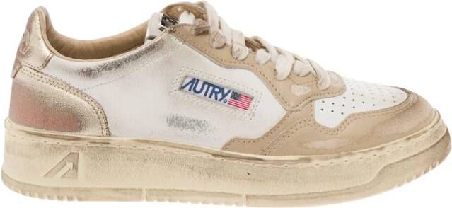 Autry Vintage Witte Sneakers met Zijlogo Multicolor Dames