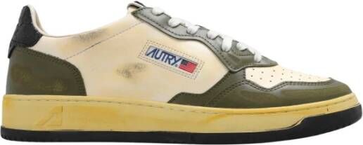 Autry Witte Olijfgroene Panel Sneakers Multicolor Heren