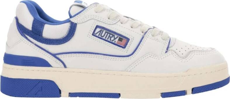 Autry Lage Leren Sneaker met Blauwe Suède Inzetstukken Wit Heren - Foto 8