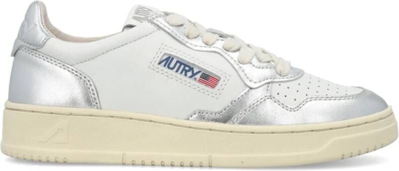 Autry Witte Leren Sneakers met Zilveren Details White