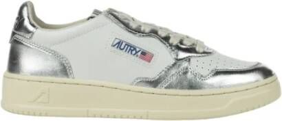 Autry Witte Leren Sneakers met Zilveren Details White Dames