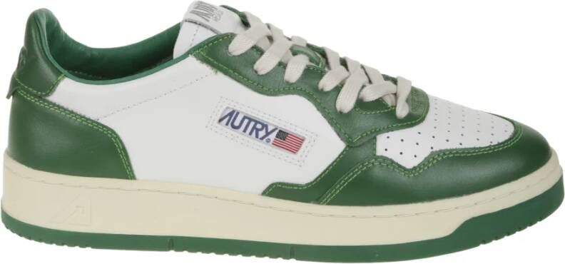 Autry Witte Groene Leren Sneakers met Geperforeerde Neus Green Heren - Foto 6