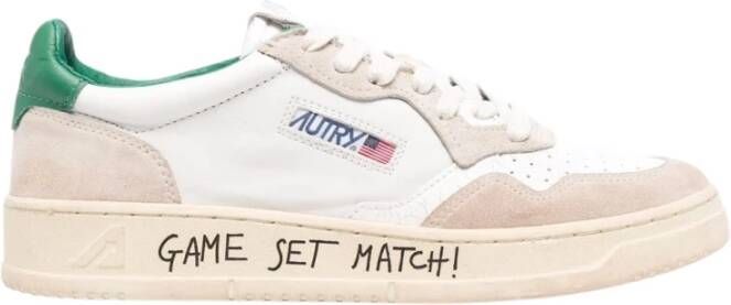 Autry Witte Leren Sneakers met Geperforeerde Neus White Heren