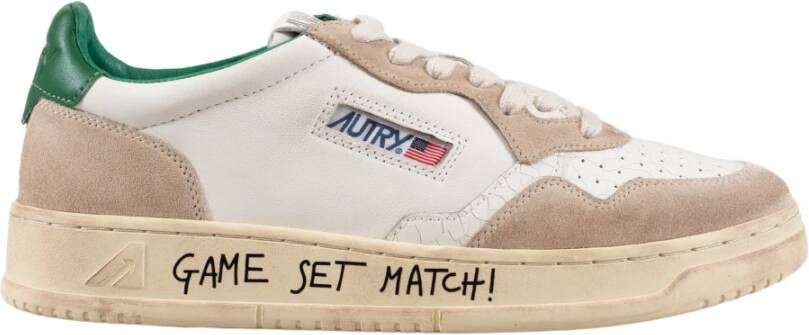 Autry Witte Leren Sneakers met Geperforeerde Neus White Heren