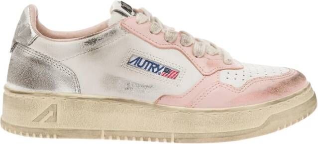 Autry Vintage Witte Leren Sneakers Multicolor Dames