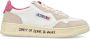 Autry Vintage Stijl Lage Top Leren Sneakers in Wit Zand Roze White Dames - Thumbnail 30