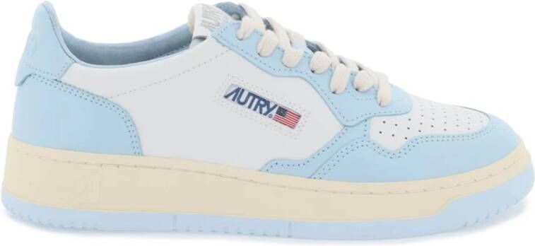 Autry Lage Leren Blauwe Medalist Sneakers Multicolor Dames