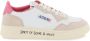 Autry Vintage Stijl Lage Top Leren Sneakers in Wit Zand Roze White Dames - Thumbnail 9