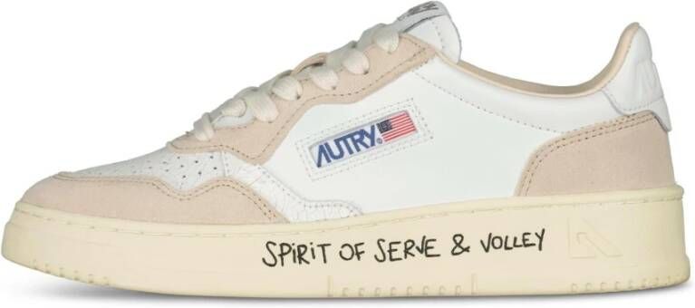 Autry Witte Sneakers Paneeldesign Ronde Neus Multicolor