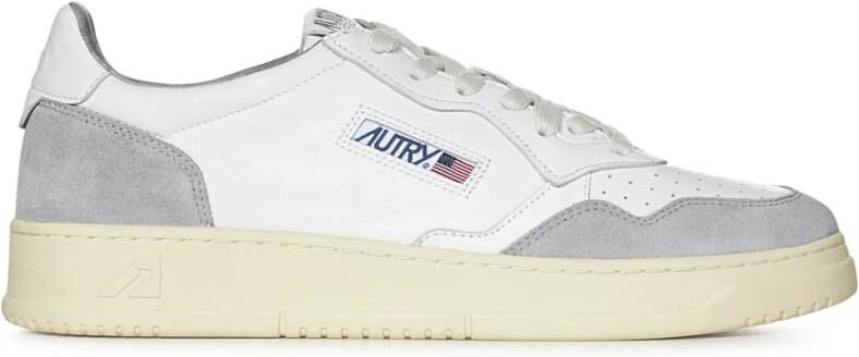 Autry Vintage-geïnspireerde lage sneakers van wit grijs leer White Heren