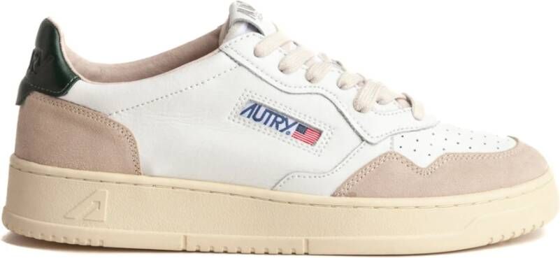 Autry Witte leren sneakers met groene hiel geïnspireerd op jaren 80 design White Heren - Foto 4