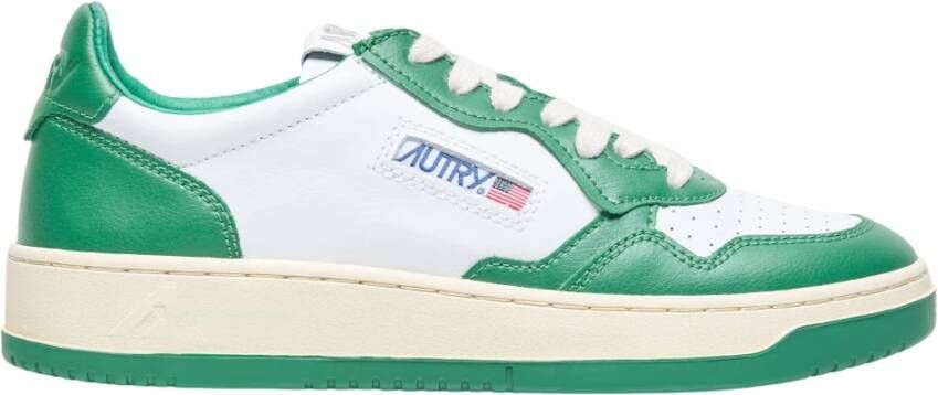Autry Witte Groene Leren Sneakers met Geperforeerde Neus Green Heren - Foto 5
